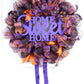 Halloween Wreath | Home Sweet Home Witch Front Door Wreath | Purple Orange Black - Pink Door Wreaths