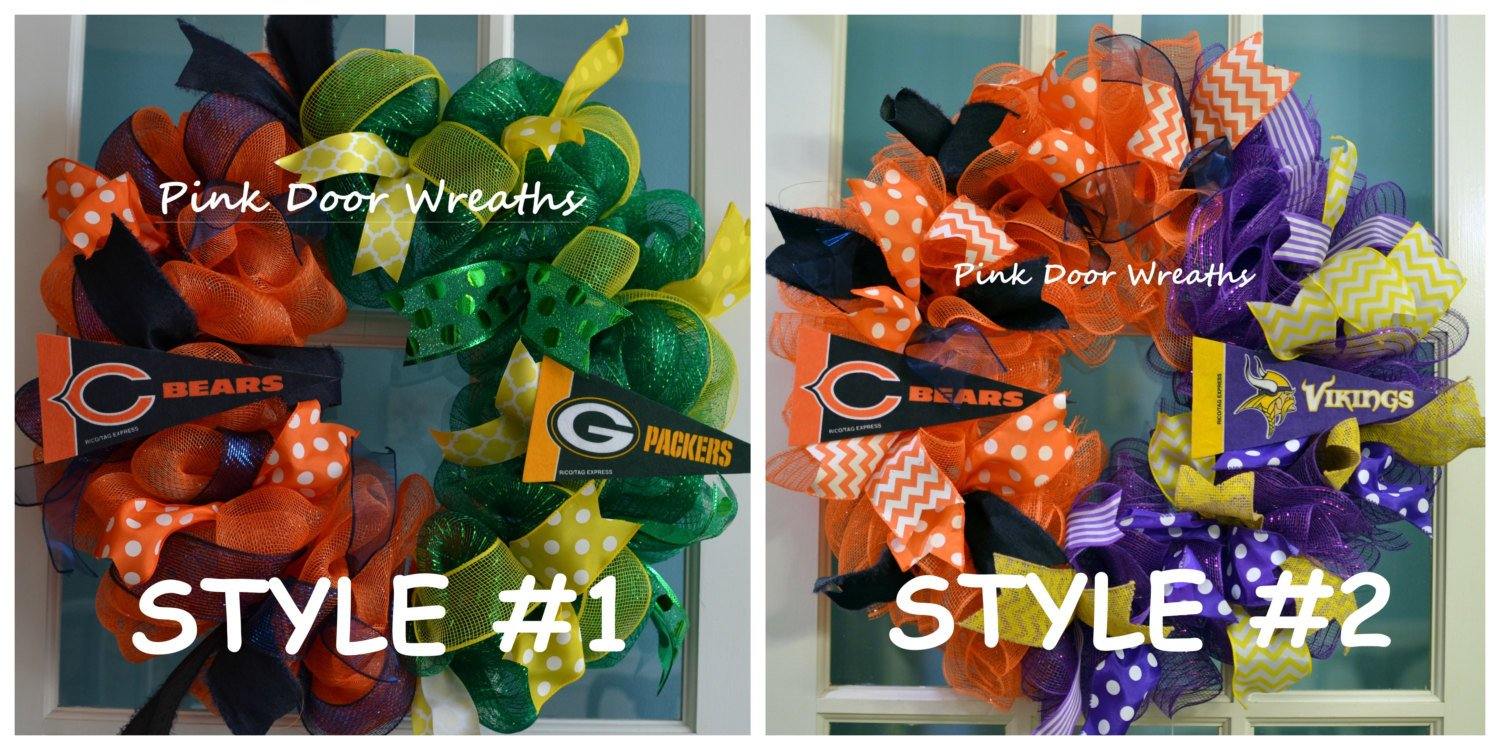 House divided football wreath - Pink Door Wreaths