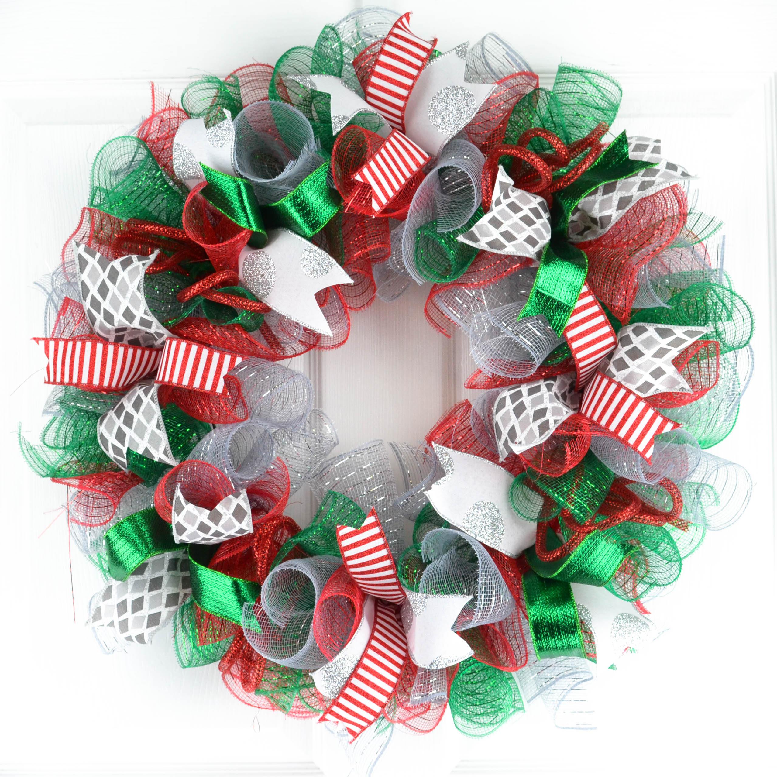 Front Door Mesh Christmas cheapest Wreath 24