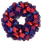 Navy Blue Fourth of July Independence Day Mesh Door Wreath - Star Red Sparkle - Pink Door Wreaths