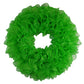 Plain Wreath Base Already Made - Mesh Everyday Wreath to Decorate DIY - Starter Add Bow, Ribbons on Your Own - Premade (Metallic Lime Green) - Pink Door Wreaths