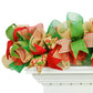 Red Burlap Rustic Christmas Garland for Staircase or Mantle - Mantel Decor - Jute Emerald Green - Pink Door Wreaths
