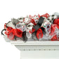 Snowman Christmas Garland for Staircase or Mantle - Mantel Decor - Red Black Grey White - Pink Door Wreaths