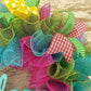 Summer Spring Welcome Door Wreath; Pink, Turquoise, Yellow, Green : P1 - Pink Door Wreaths